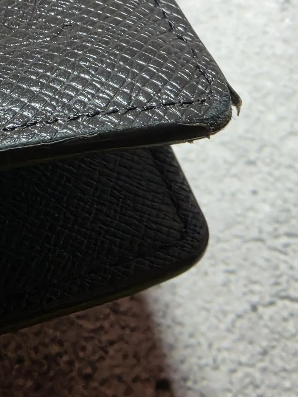 Louis Vuitton Black Textured Long Bifold Wallet